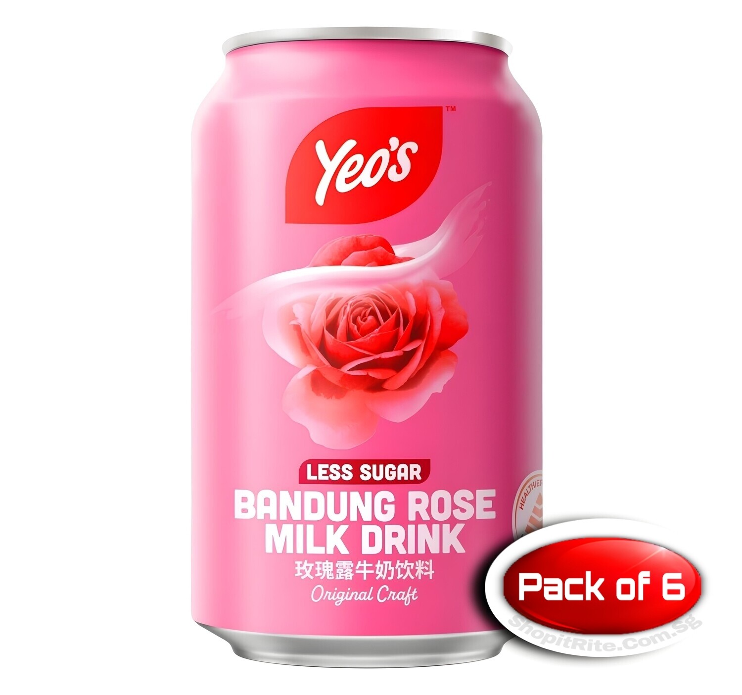 Yeo&#39;s Bandung Rose Milk 300ml 6 Cans