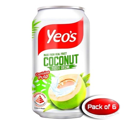 Yeo&#39;s Coconut Juice 300mL 6 Cans