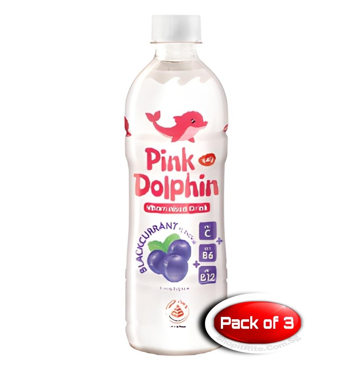 Yeos Pet Pink Dolphin Blackcurrant 500mL 3 Bottles