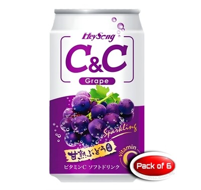 Heysong C&amp;C Sparkling Grape 330mL 6 Cans