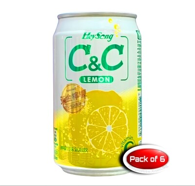 Heysong C&amp;C Sparkling Lemon 330mL 6 Cans