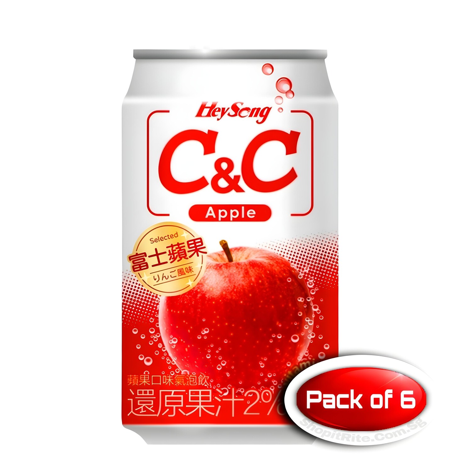 Heysong C&amp;C Sparkling Apple 330mL 6 Cans