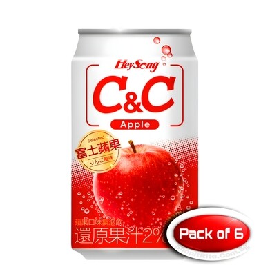 Heysong C&amp;C Sparkling Apple 330mL 6 Cans