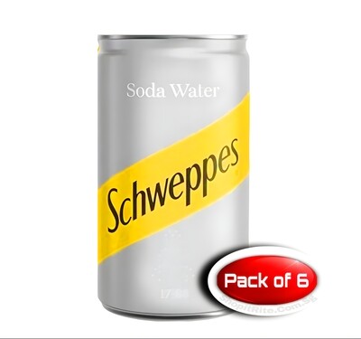 Schweppes Soda Water 180ml  6 Cans