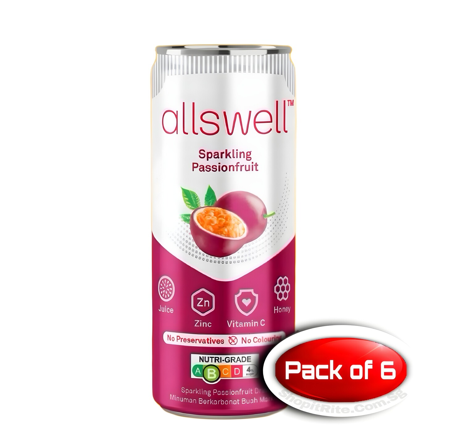 allswell Sparkling Passionfruit 320ml 6 Cans