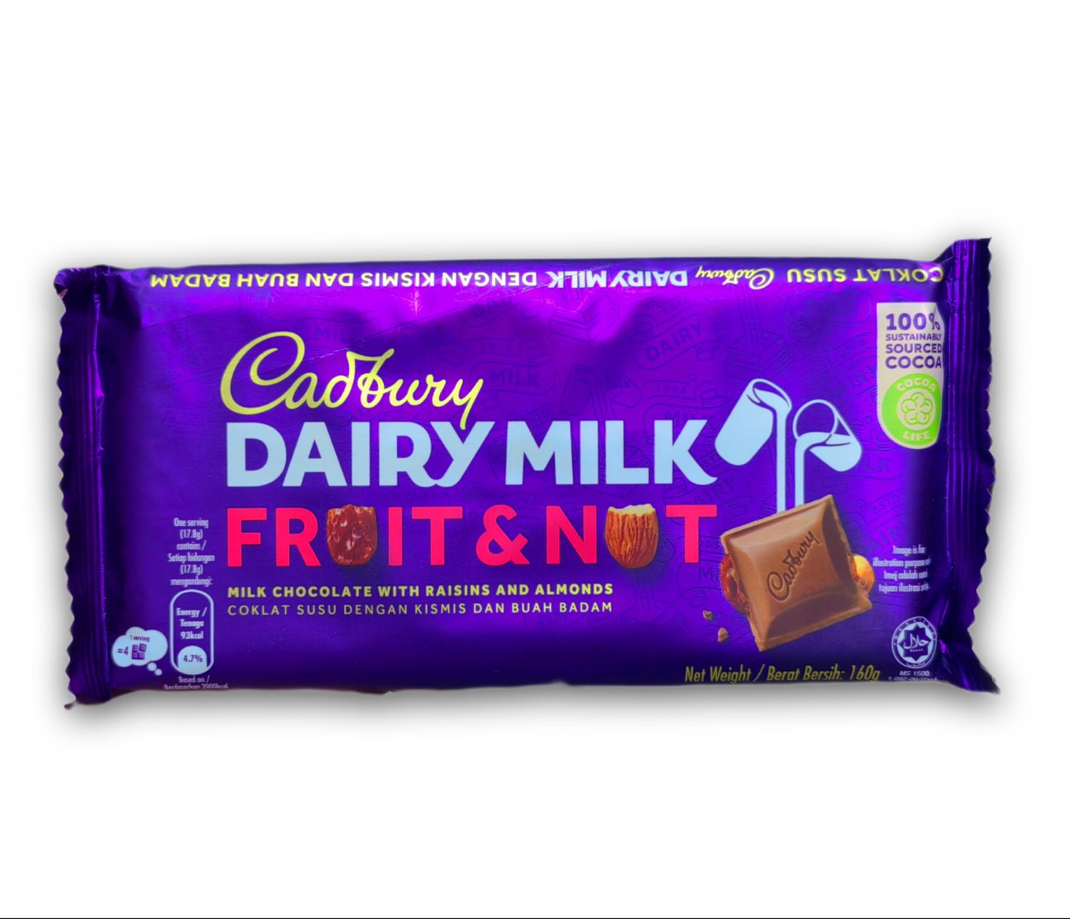 Cadbury Dairy Milk Fruit &amp; Nut 160g X 1pcs