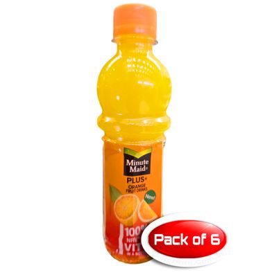 MINUTE MADE PLUS ORANGE FRUIT DRINK 300ML 6 BOTTLES