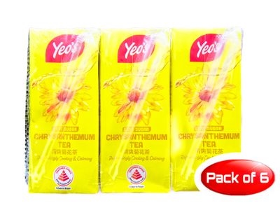 Yeo Chrysanthemum Tea Less Sugar 250mL 6 Pack
