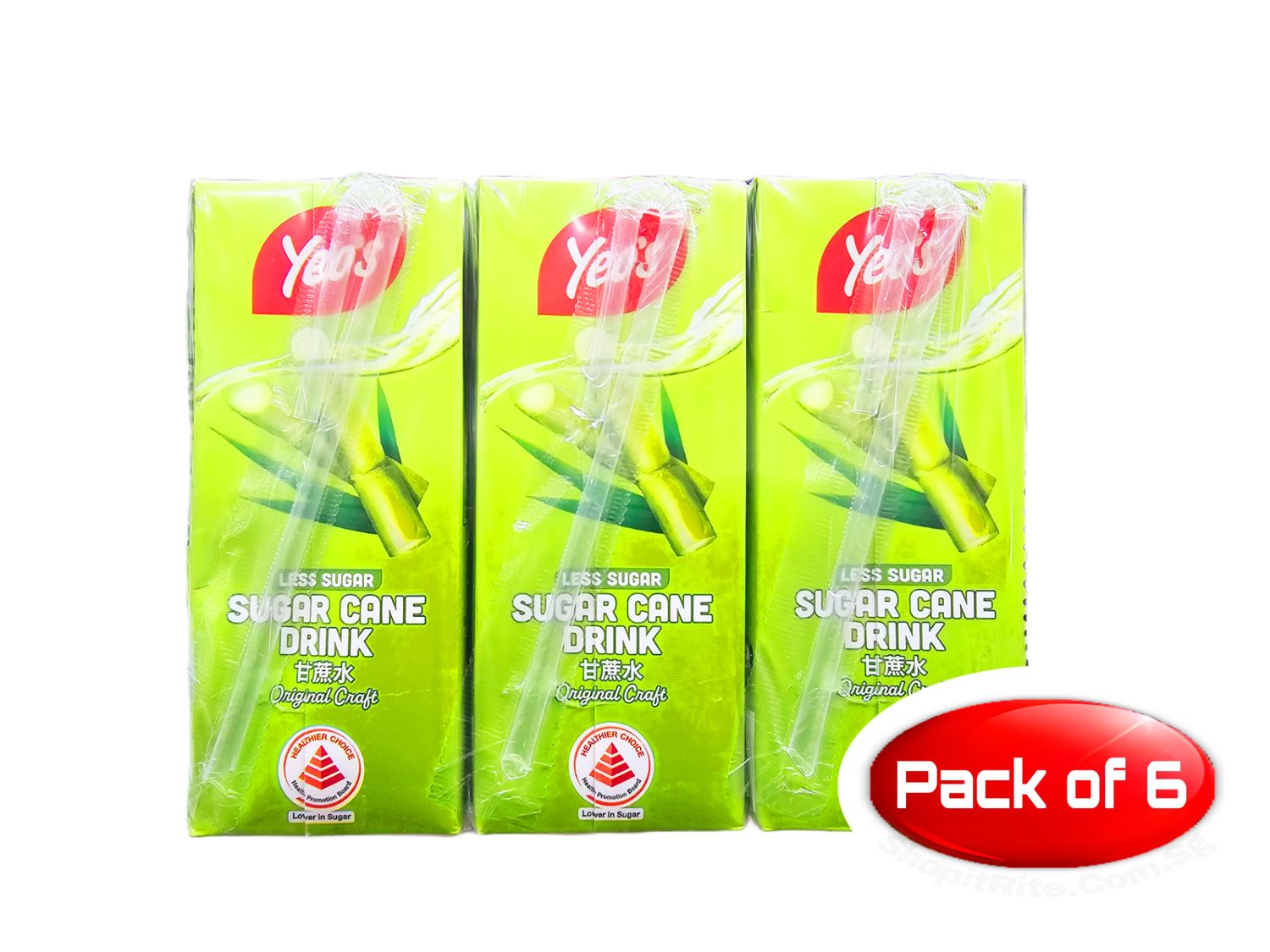 Yeo Sugar Cane Drink less Sugar 250mL 6 Pack
