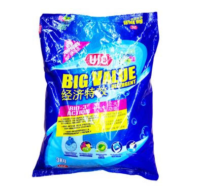 UIC Big Value Laundry Powder Detergent, Regular, Floral &amp; Fruity 3kg