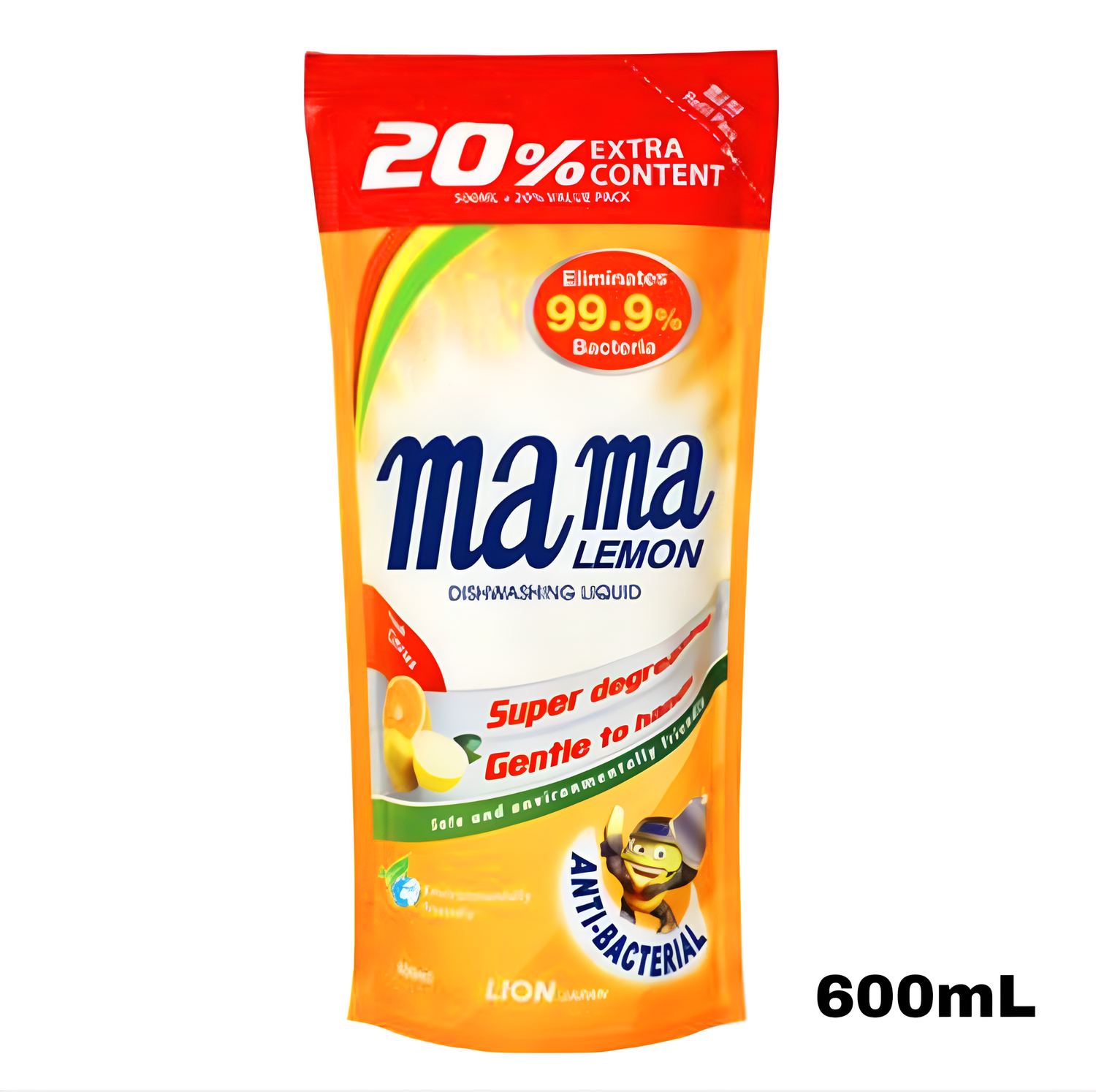 Mama Lemon Dishwashing Liquid RefiII - Fresh Citrus 600mL