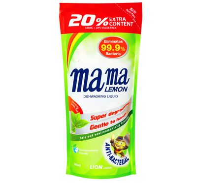 Mama Lemon Dishwashing Liquid Refill - Green Tea 600ml