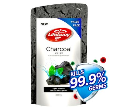 Lifebuoy Antibacterial Body Wash Refill - Charcoal And Mint 850mL