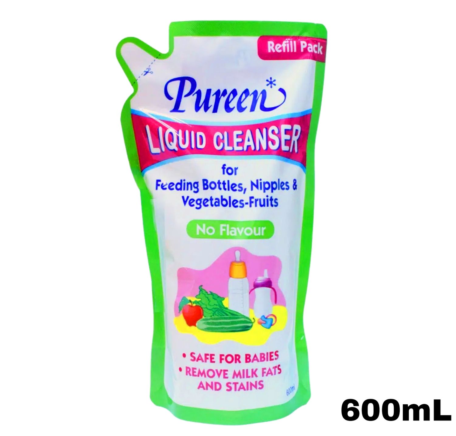 Pureen Liquid Cleanser Refill - No Flavour 600mL