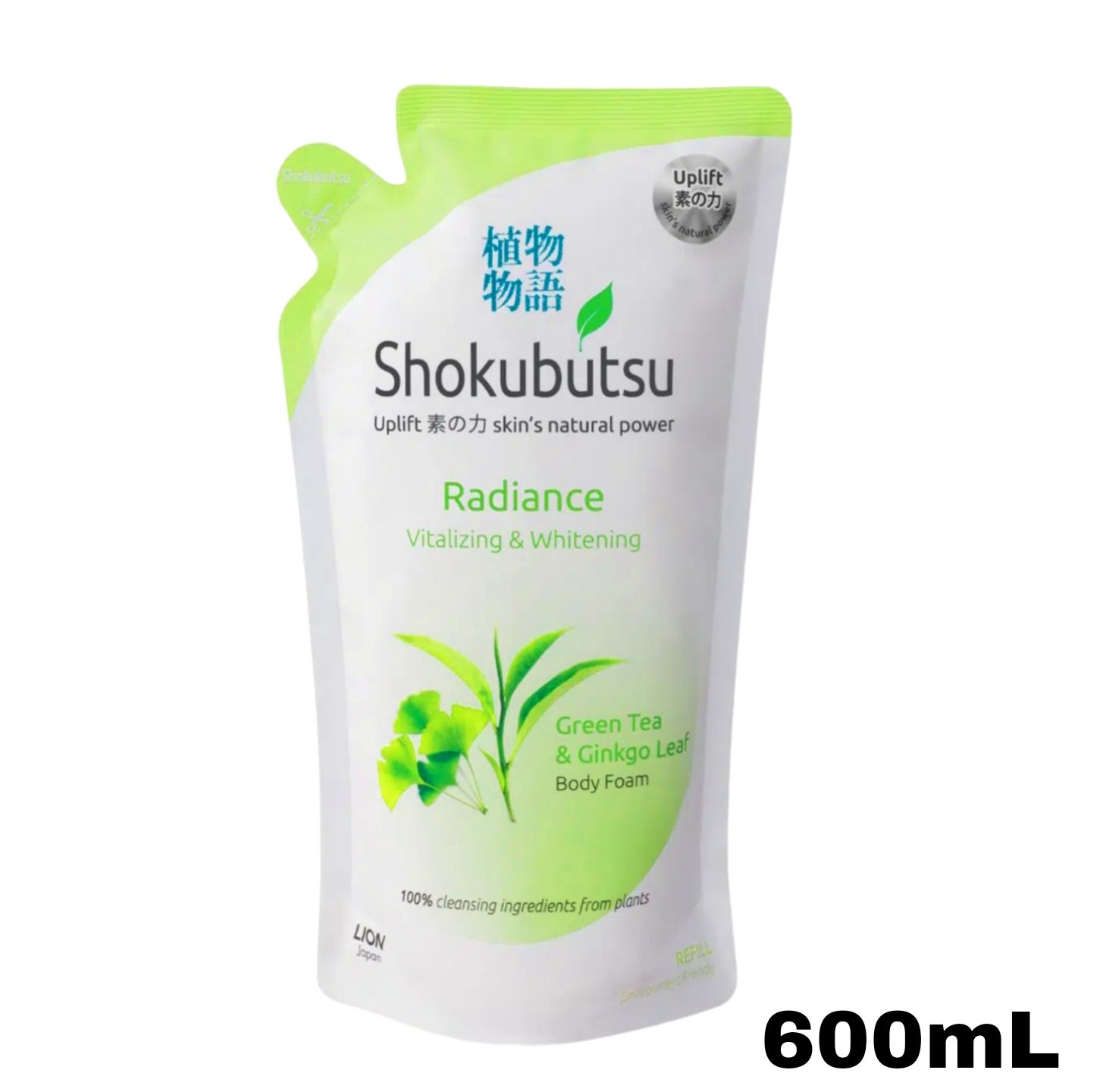 Shokubutsu Men Body Foam Refill - Radiance Vitalizing &amp; Whitening 600ml