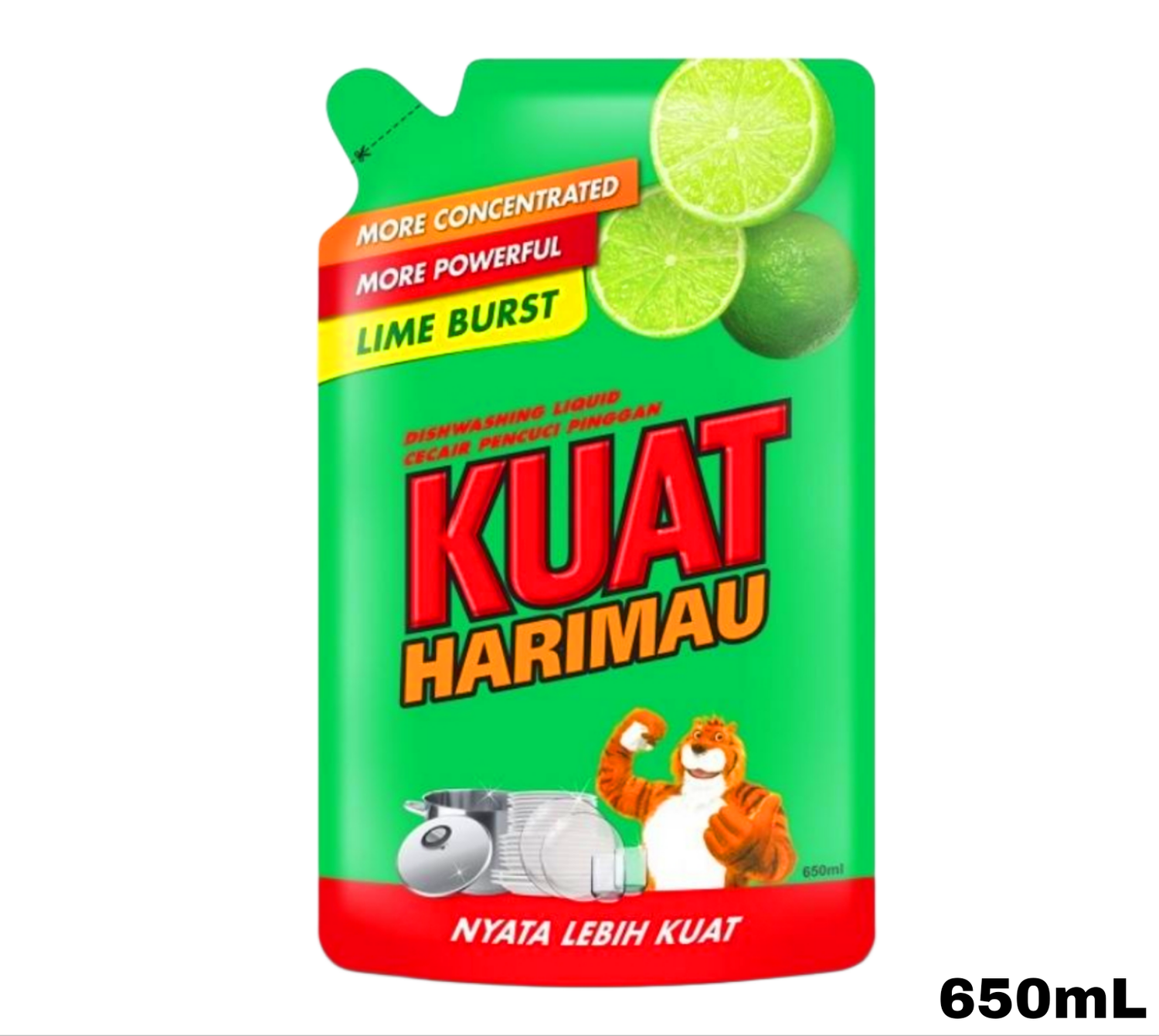 Kuat Harimau Dishwashing Liquid - Lime Burst  650mL