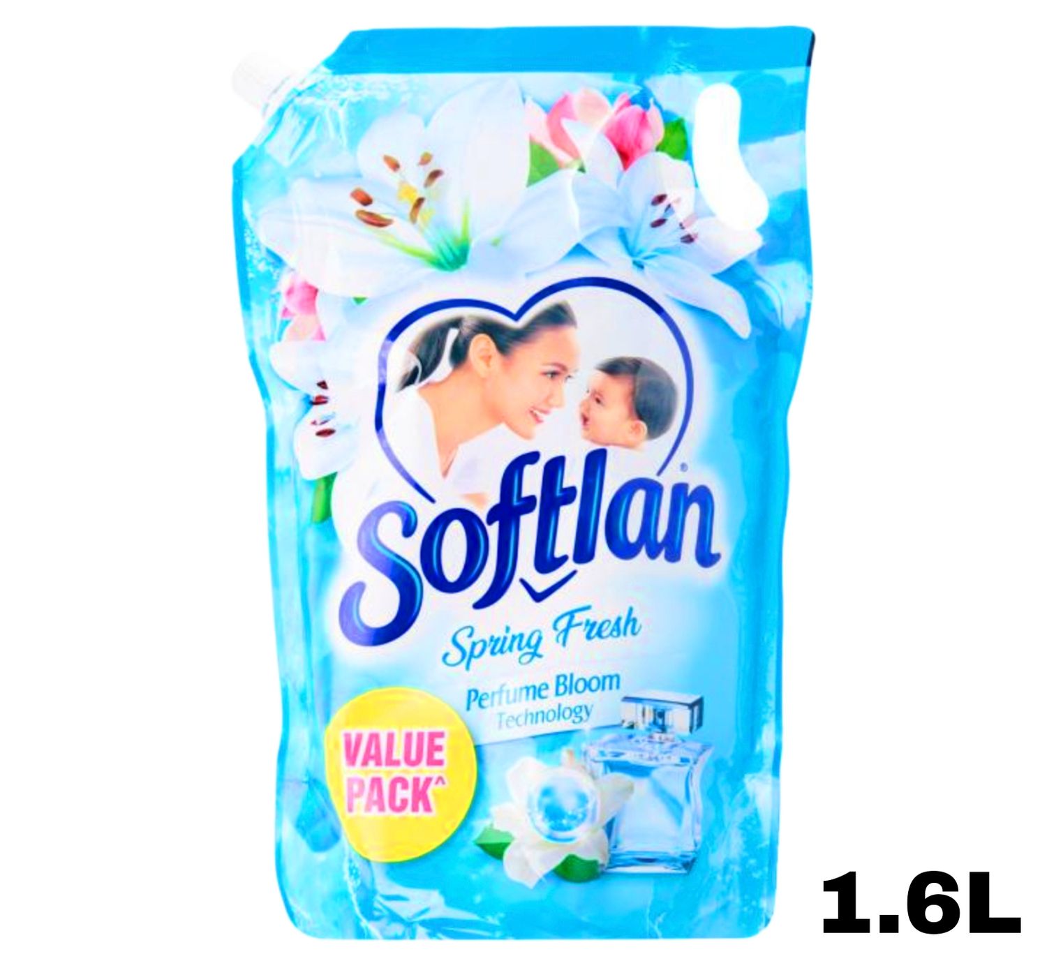 Softlan Fabric Conditioner Softener Refill - Spring Fresh 1.6L