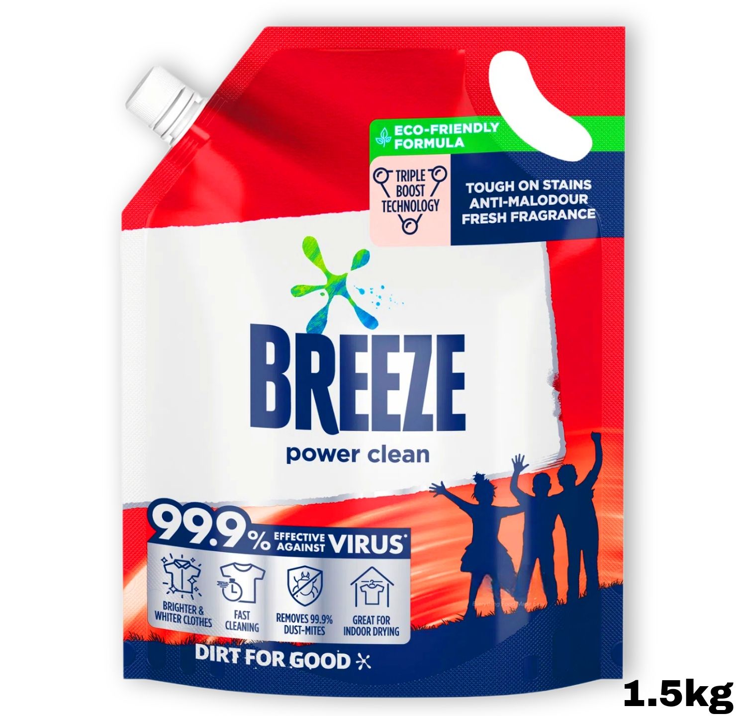 Breeze Liquid Detergent Refill - Power Clean 1.5kg