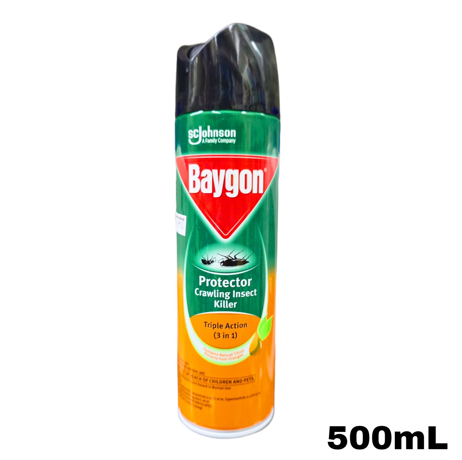 Baygon Protector Multi Insect Killer Natural Citrus Orange Anti Dengue 500ml