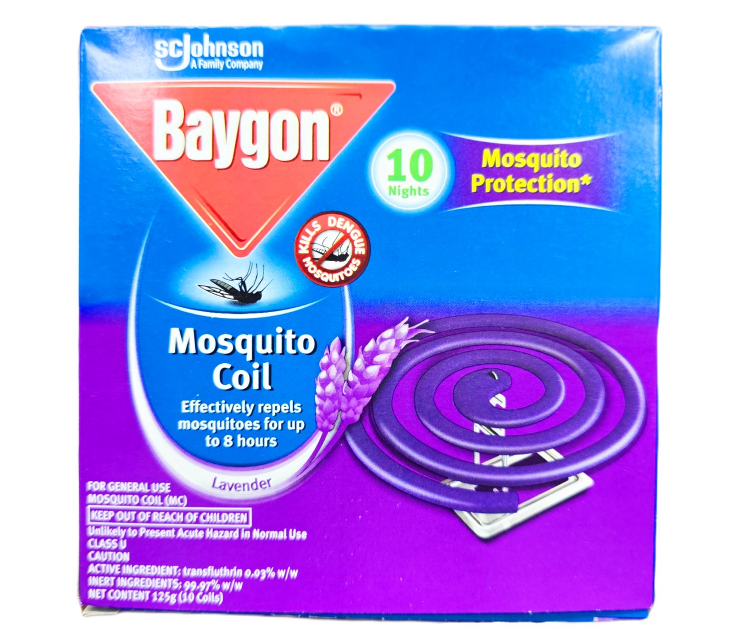Baygon Mosquito Coil - Lavender 125g (10 per pack)
