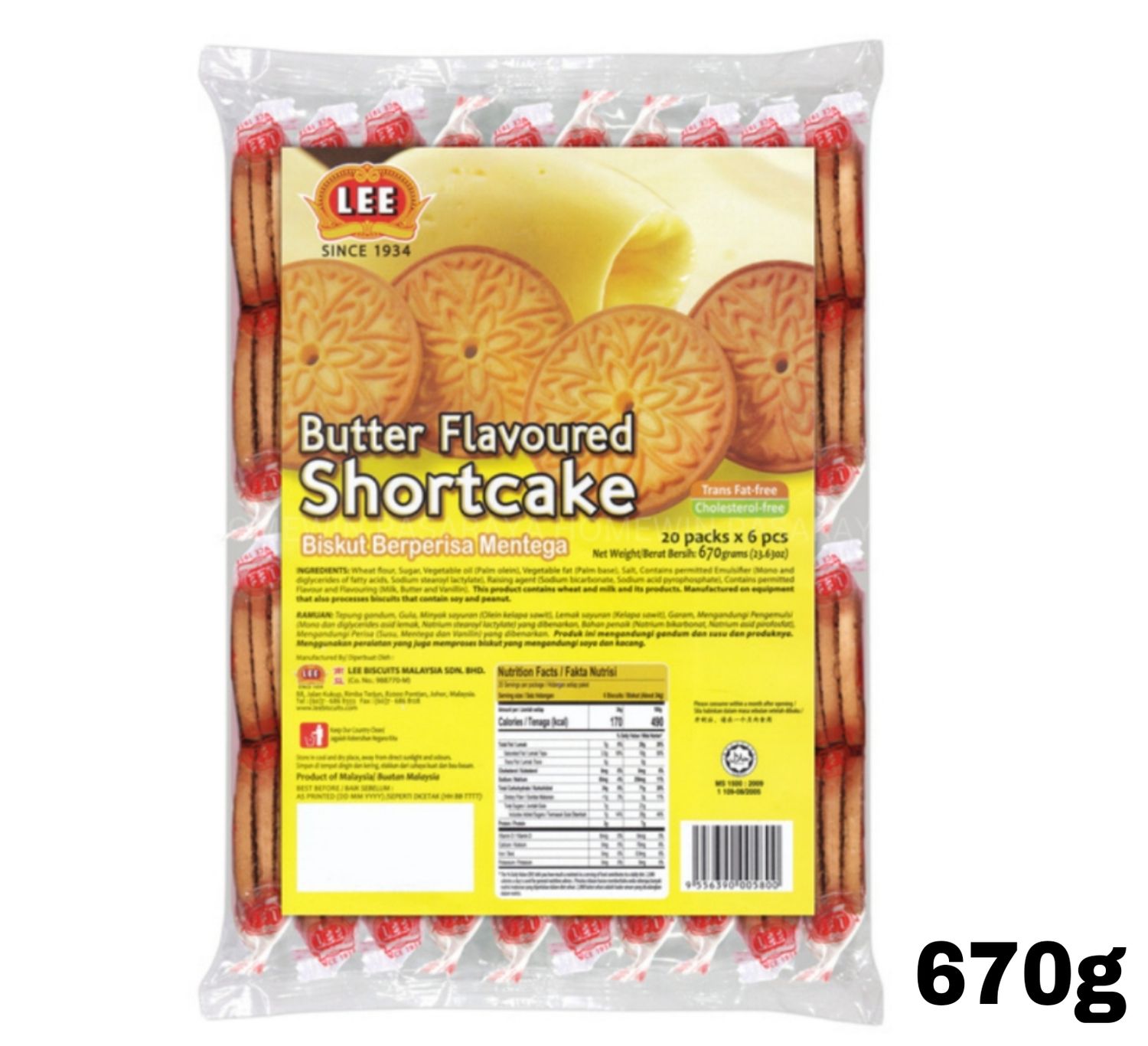 Lee Butter Flavoured Shortcake 670g