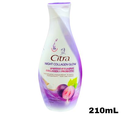 Citra Night Collagen Glow Hand and Body Lotion  - Grape oil &amp; Yoghurt 210mL