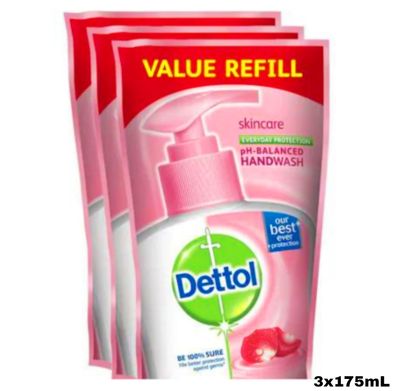 Dettol Handwash Refill Skincare Liquid 3x175mL