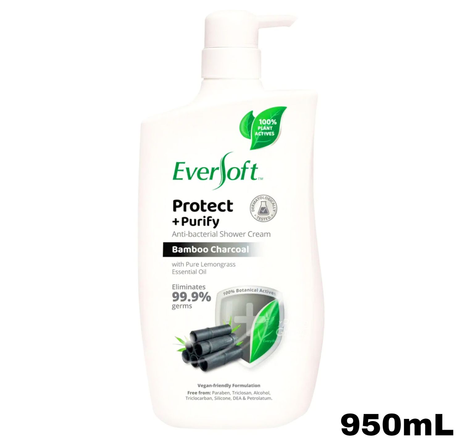 EverSoft Anti bacterial Shower Cream - Bamboo Charcoal 950mL