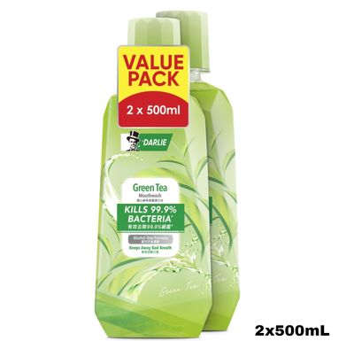 Darlie Green Tea Mouth Wash 2x500mL
