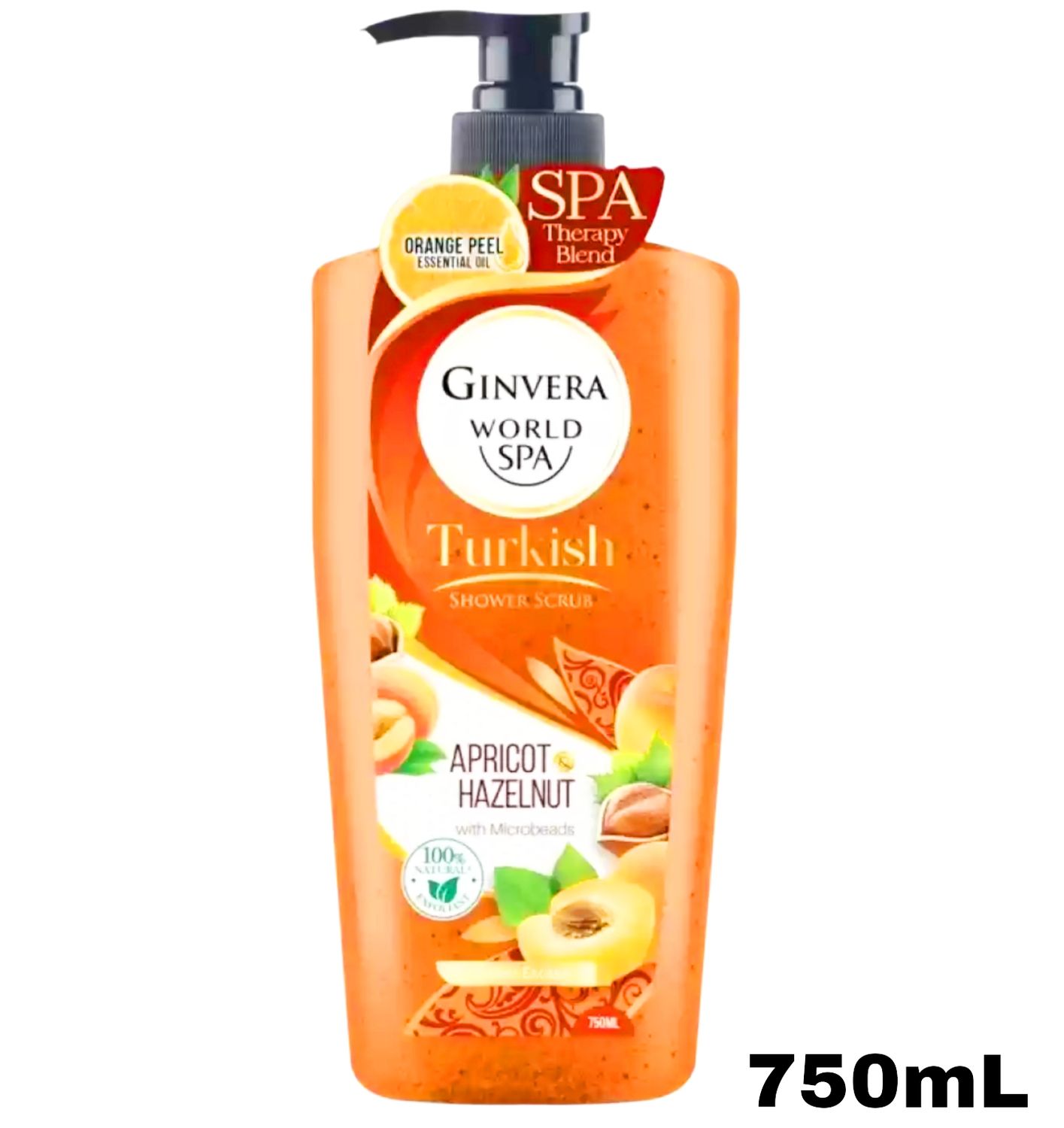 Ginvera Shower Scrub - Apricot Hazelnut 750mL