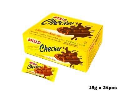 Apollo Checker - Chocolate Wafer bar 18gx 24pcs inside