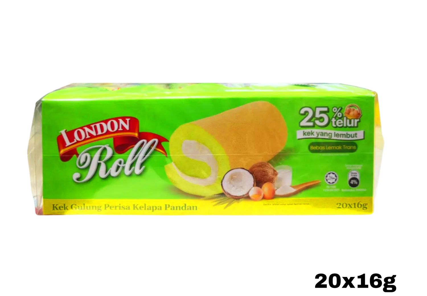 London Roll Cream Cake - Coconut 16g x 20pcs Inside