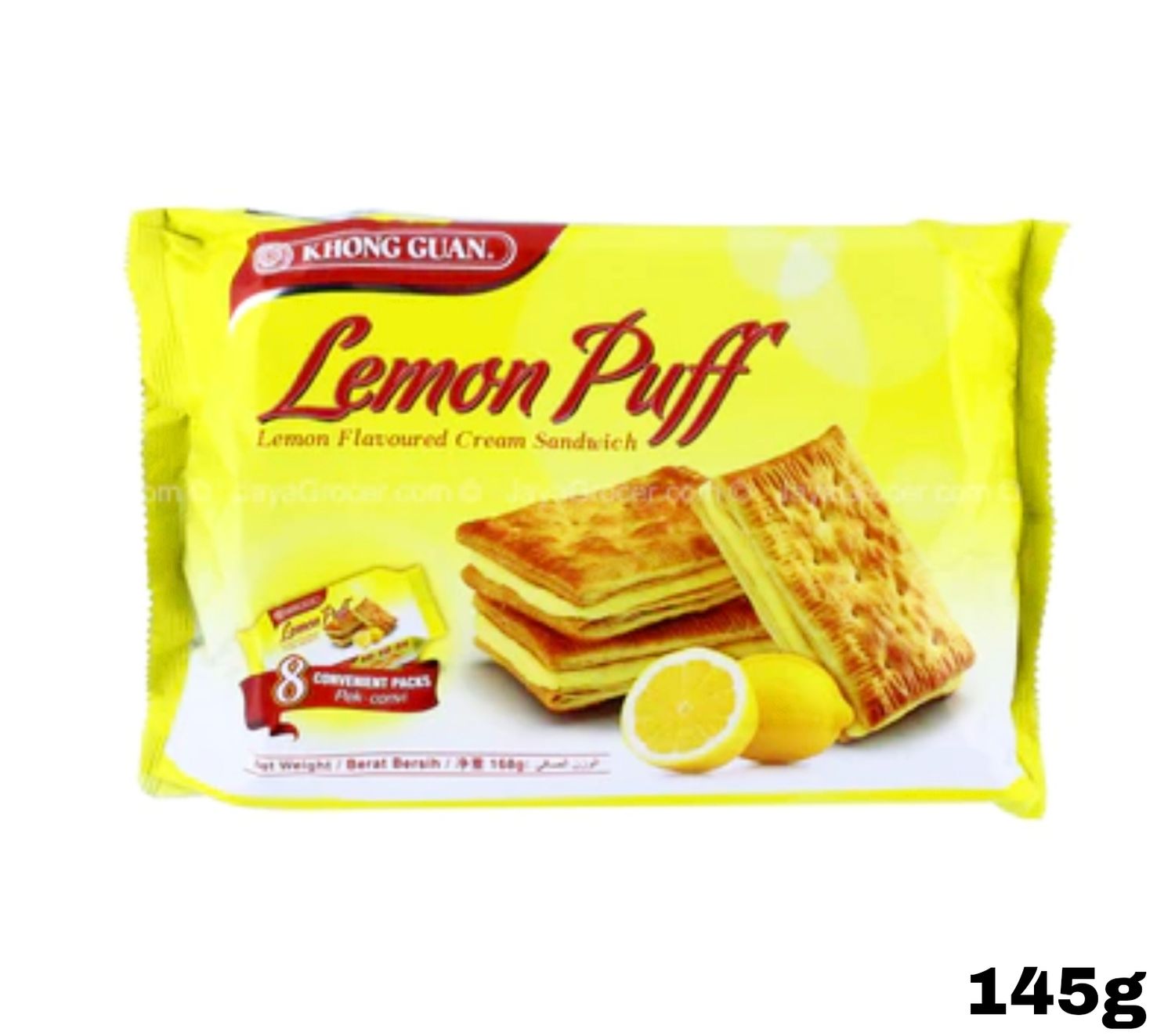 Khong Guan Lemon Puff Cream Sandwich 145g