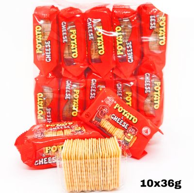 Leo Brand Potato &amp; Cheese Biscuits 36g x 10pcs Inside