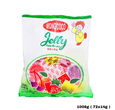 Wong Coco Mini Jelly Nata De Coco - Mixed Fruit 14g x 72pcs Inside