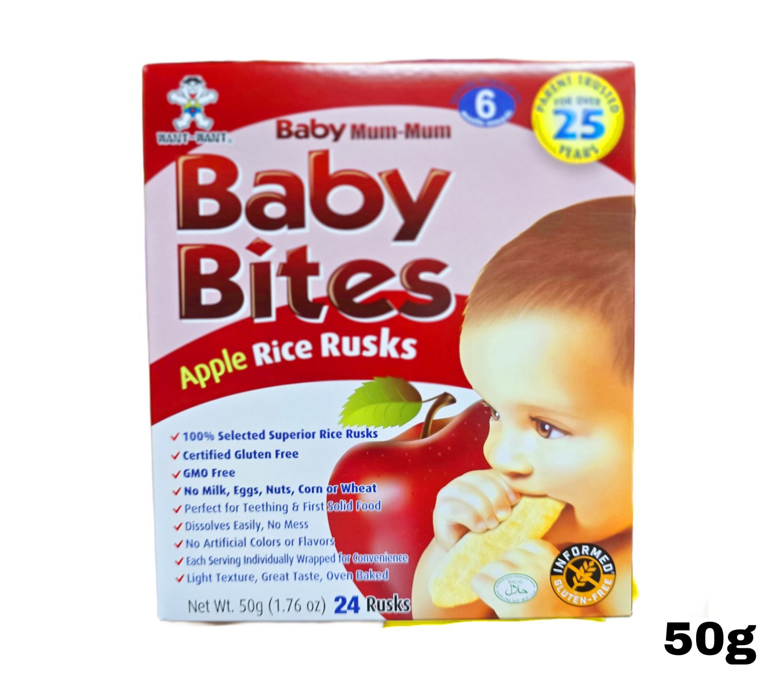 Want Want Baby Bite Apple Baby Rusks 50g