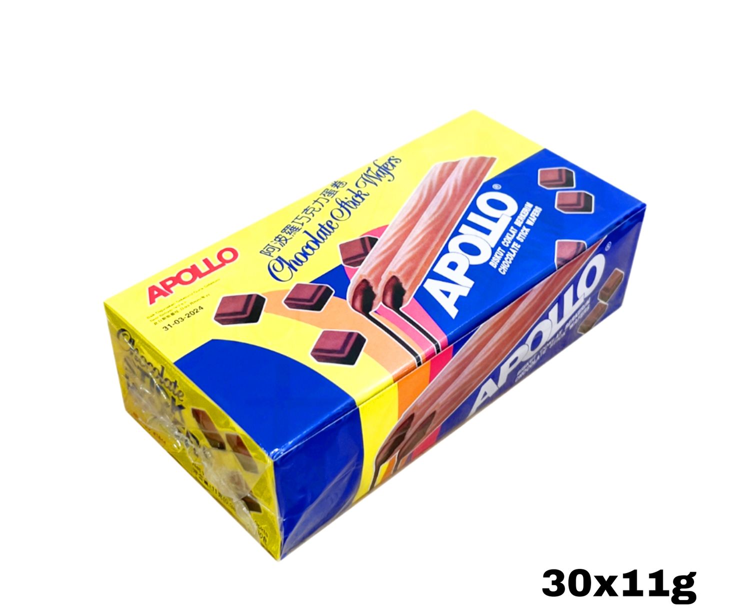 Apollo Chocolate Stick Wafer 11g x 30pcs Inside