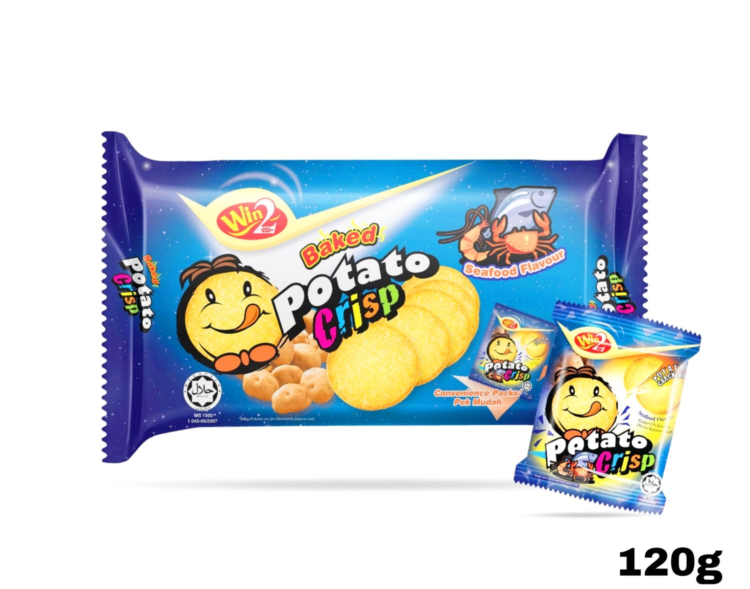 Win2 Baked Potato Crisp - Seafood Flavour 120g