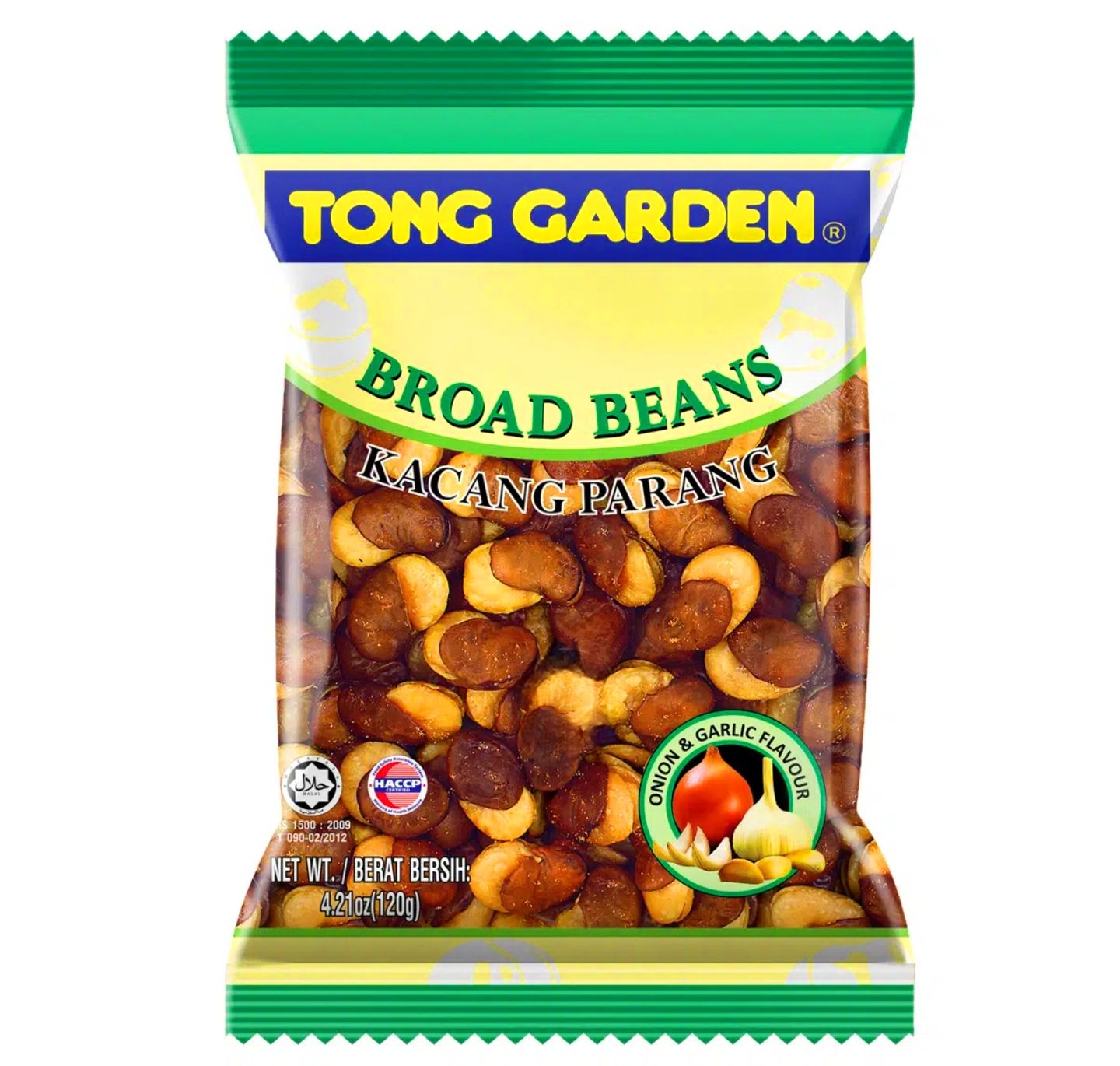 Tong Garden Broad Beans Onion &amp; Garlic Flavour  120g