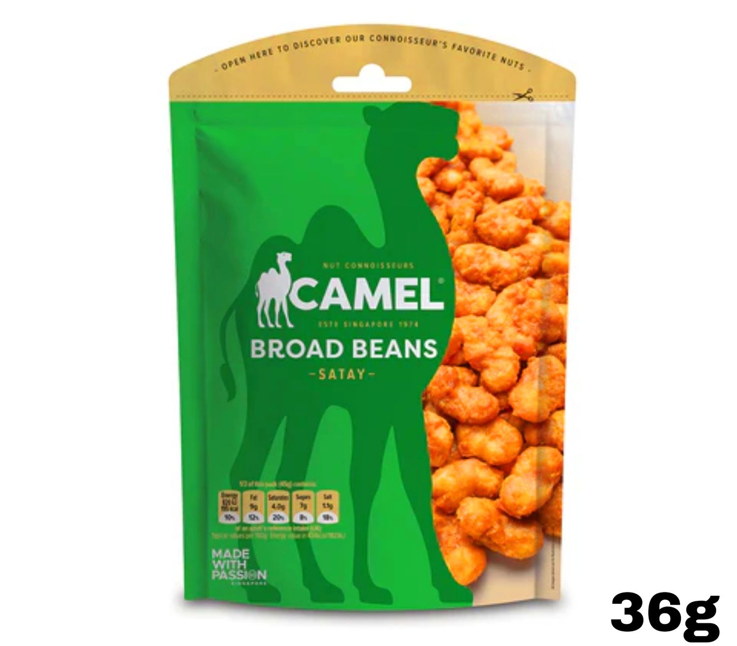 Camel Broad Beans Satay 36g