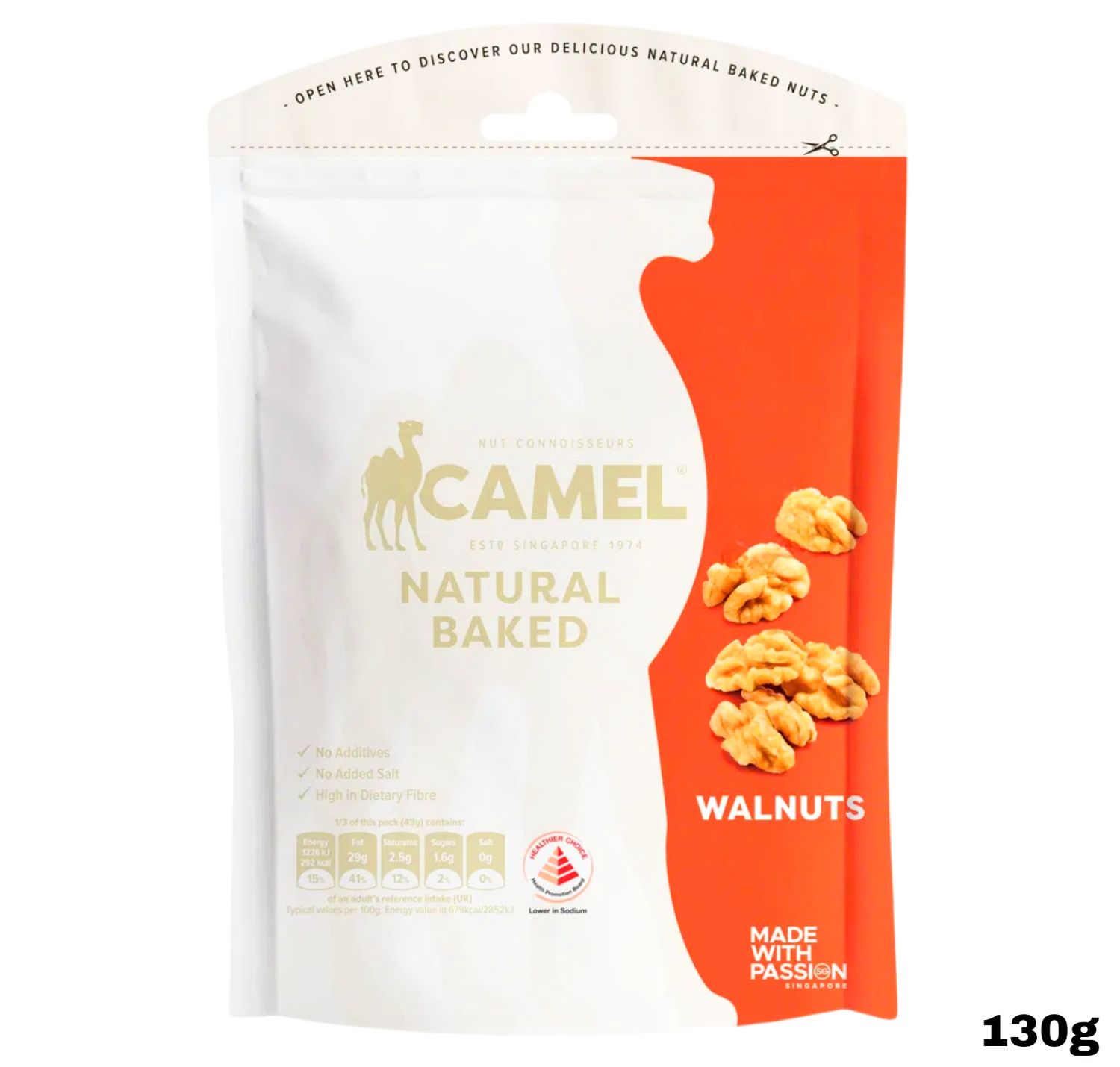 Camel Natural Baked Walnuts 130g