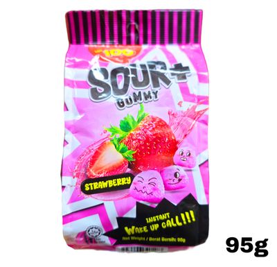 LOT 100 SOUR GUMMY-STRAWBERRY 95G