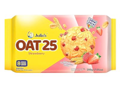Julie&#39;s Oat 25 Strawberry Biscuits 200g