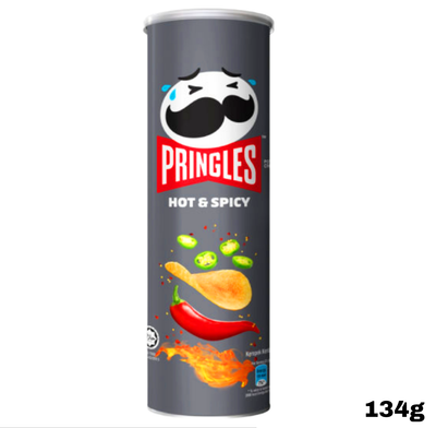 Pringles Potato Crisps Hot and Spicy Flavour 134g
