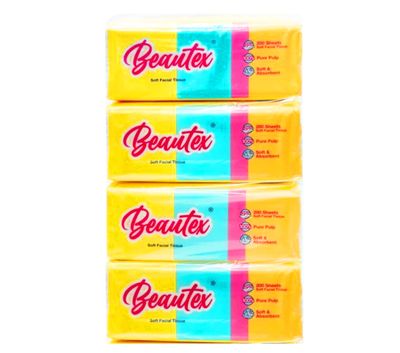Beautex 2Ply Pure Pulp Soft Pack 4 X 200 Sheets