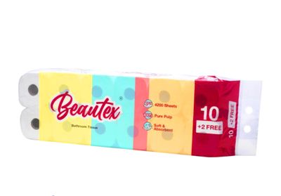 Beautex Bathroom Tissue Rolls - Premium 12 x 350 Sheet