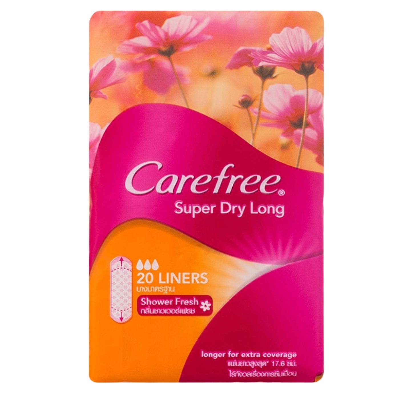 Carefree Super Dry Long Shower Fresh 20 Liners