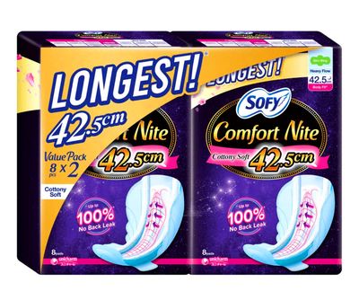 Sofy Body Fit Night Wing Pads - Comfort Nite (42cm) 2 x 8pcs