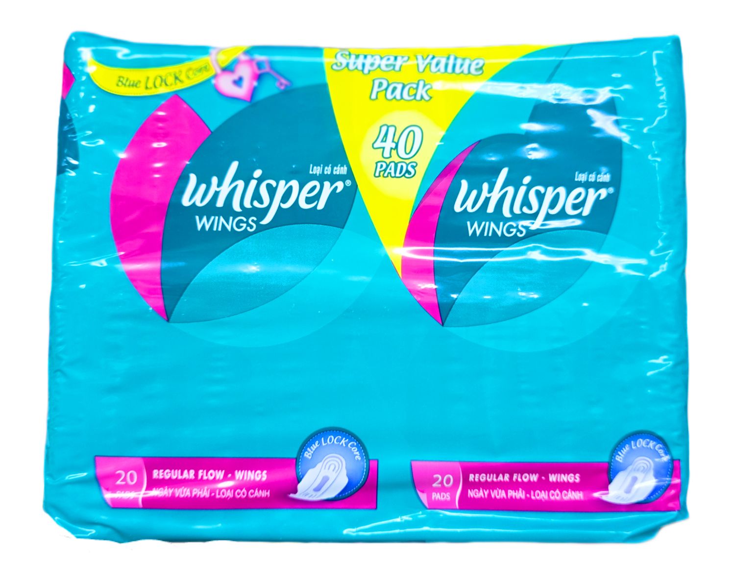 Whisper Regular Flow Wings Pad 2 x 20pcs