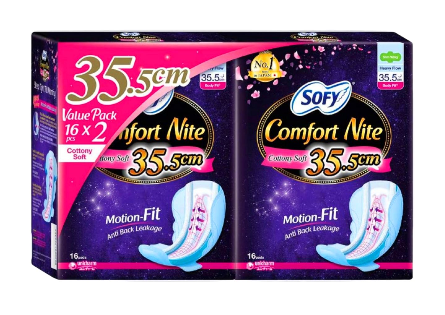 Sofy Body Fit Night Wing Pads - Comfort Nite 35.5cm 2 x 16pcs